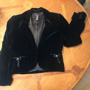 Fitted Black Velvet Laundry Jacket Size 10